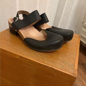 Dansko Black Leather Mules Size 41